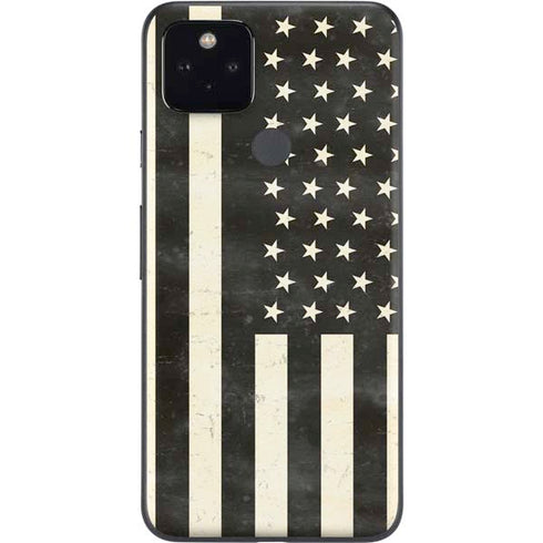 Black & White USA Flag Google Pixel 5a Skin